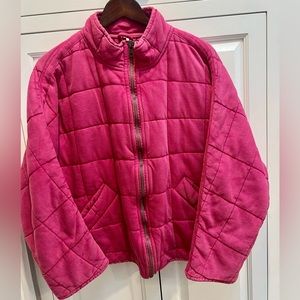 NWOT Free People Hot Pink Dolman Quilted Jacket.